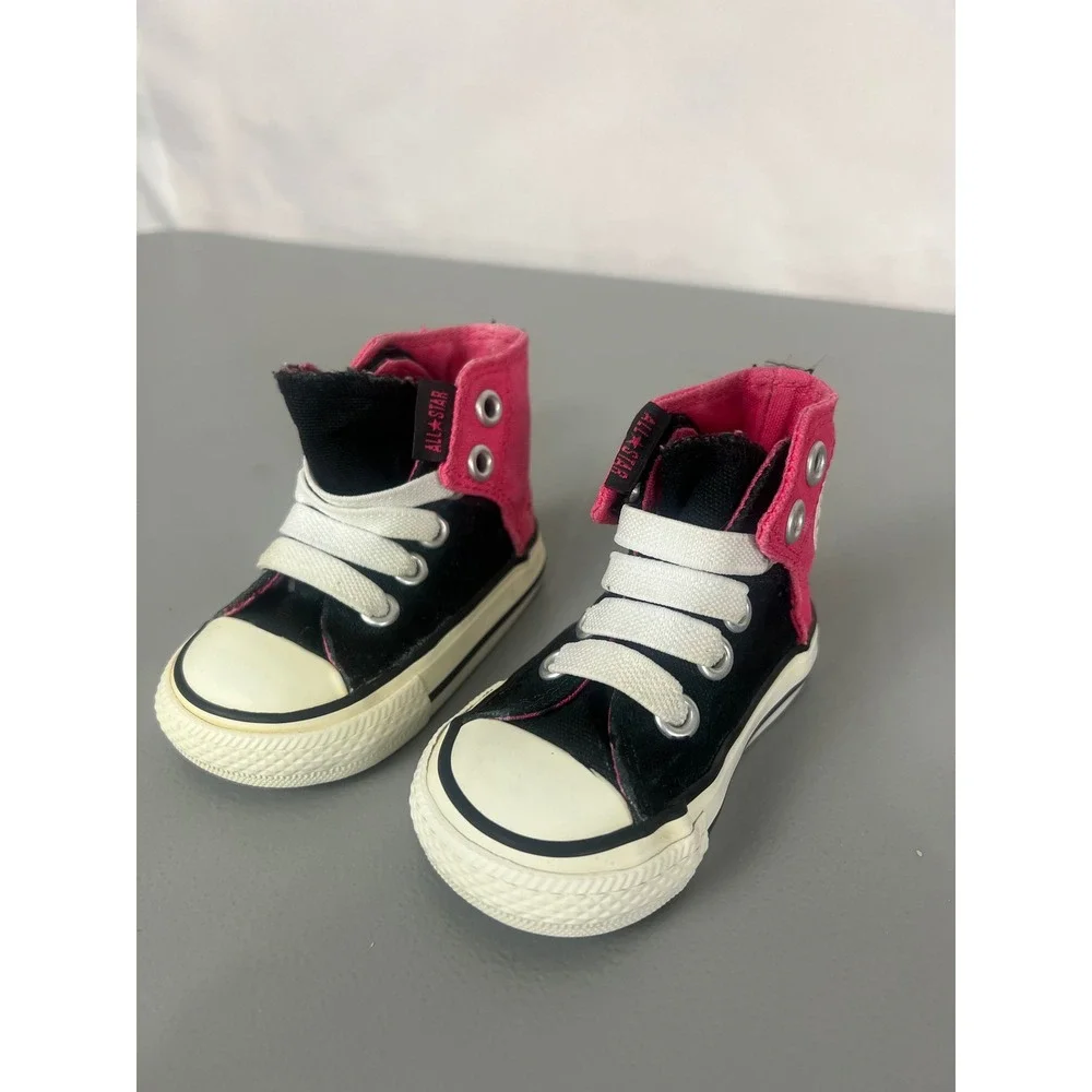 Converse‎ Chuck Taylor All Star High Top Pink Black Infant Sneakers Size 2